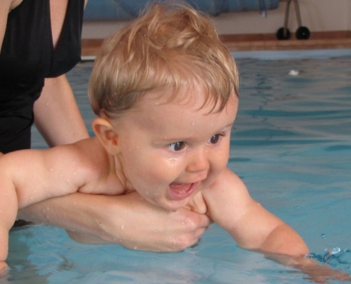 How can babies start to learn how to swim?